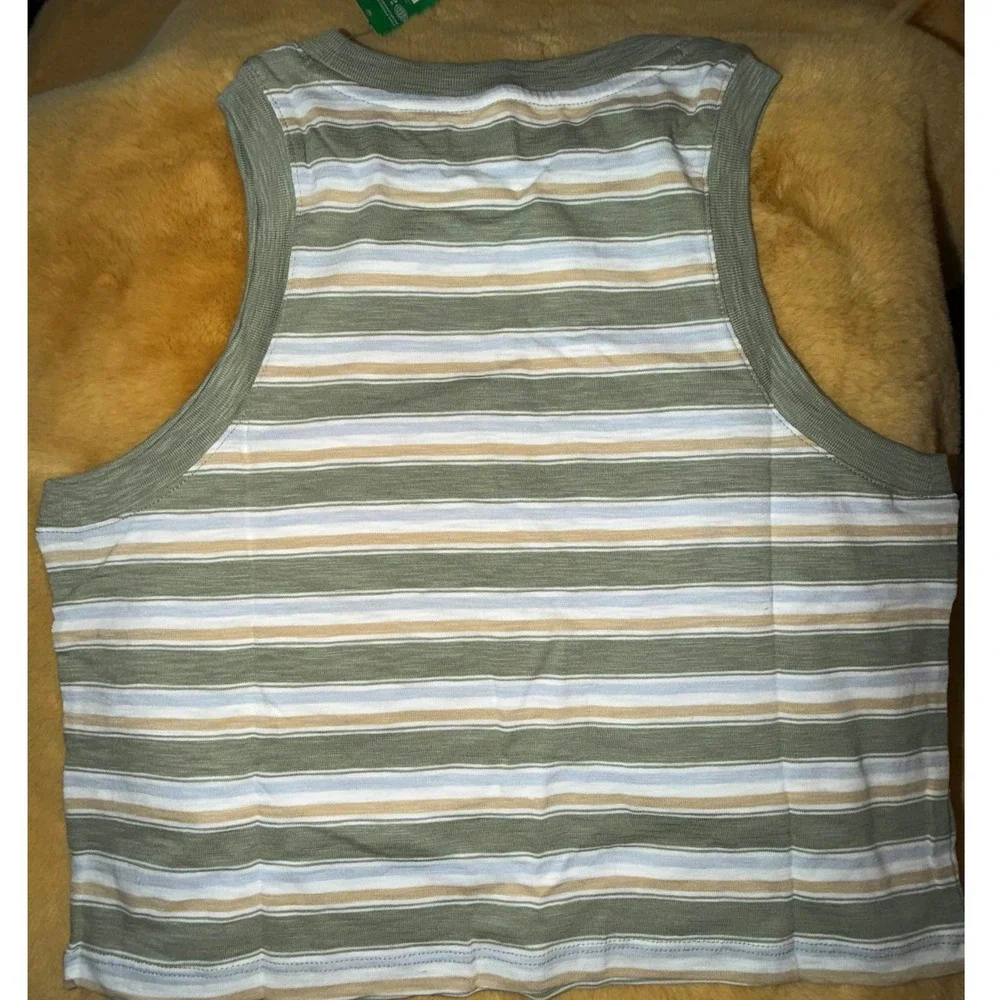 Gap Teen Girls Striped Tank Top Green White, Size 10,‎ NWT